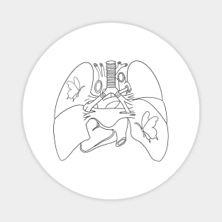 Anatomy heart lung with butterflies Magnet